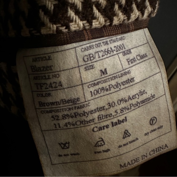 Vintage Venezzi Men's Houndstooth Blazer | Size Medium - Picture 8 of 9